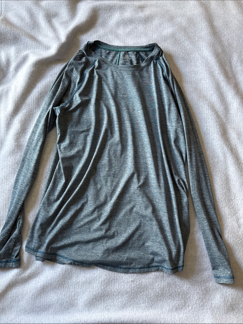 Champion Heathered Teal Long Sleeve Performance Top